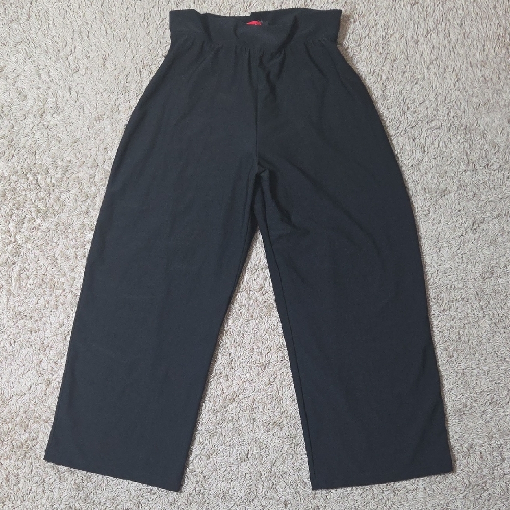 SPANX Figure Firming Black Wideleg Pants, Size Large, Great Condition!
